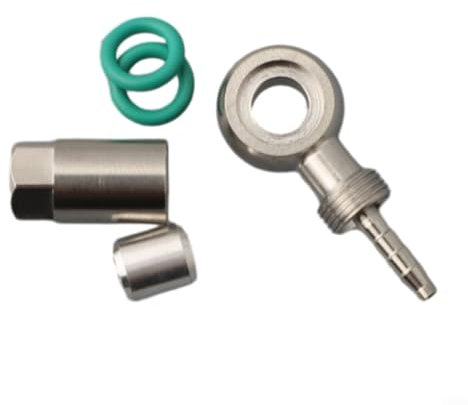 Fahrrad-Hydraulikschlauch-Einsatz, Banjo, kompatibel mit MT4, MT5, MT6, MT7, MT8, hochwertiges Metall, silberfarben, Fahrrad-Bremsleitungsverbinder, Ersatzteil (D)