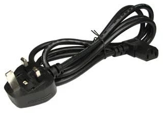 Techjar Quality RIGHT ANGLED KETTLE LEAD 3 Meter UKCA & CE Approved Power Cord with UK 3 PIN PLUG for Computers, Monitors, Music Equipment, Household Appliances (3M)