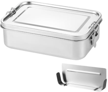 Stainless Steel Lunch Box 850 ML, Leakproof Sealed Bento Box with Partition, Metal Lunch Boxes for Adults and Kids