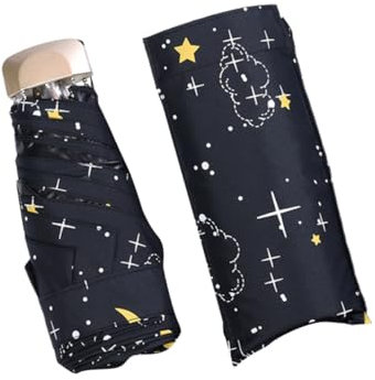 VALICLUD 1pièce Parasol Anti-uv Ultra-léger Et Compact Parapluie Pliable Pans La Pluie Soleil Pour Déplacements Quotidiens Noir