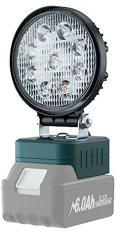 Cordless LED Work Light for Makita 18V Lithium Battery LED Work Light for BL1860B BL1830B BL1840 BL1850 (Battery Not Included) with 2 Modes Setting