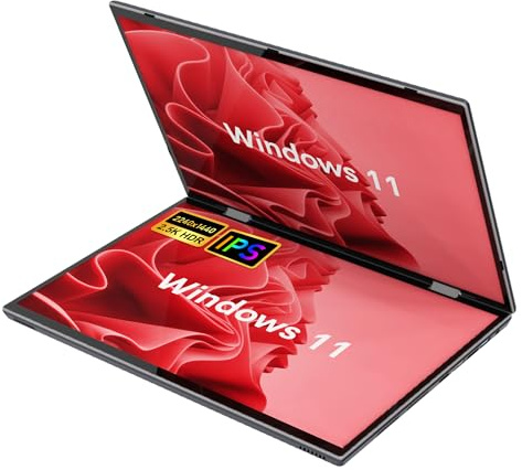 CYMINILMDPC 360° YOGA N95 Laptop,Dual 10.5 Inch IPS Touch Screen,32GB DDR4 512TB SSD,With Stylus Pen,2 in 1 Tablet PC,Notebook Office Mini Computer