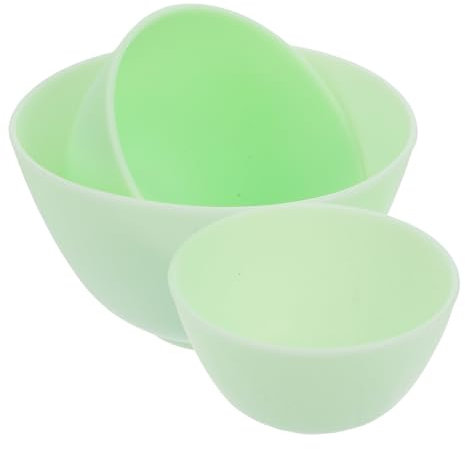 ULTECHNOVO 3 Pcs Silicone Mixing Bowl Set, Reusable Prep and Serve Bowls Facemask Mixing Bowl for Facial Mask, Skincare, DIY Craft, Resin, Acrylic Painting, Green