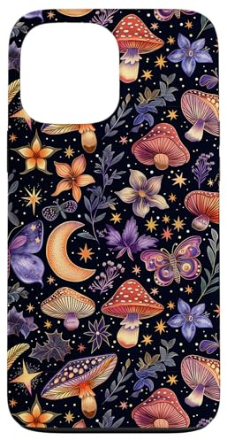 Whimsical Mushrooms, Moths, Stars, Moons and Flowers Case for iPhone 13 Pro Max
