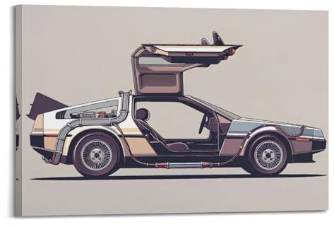 WPHSFX Vintage-Sportwagen-Poster, DMC-12, dekoratives Gemälde, Leinwand, Wandposter und Kunstdruck, modernes Familienschlafzimmer, Dekoration, Poster, 30 x 45 cm