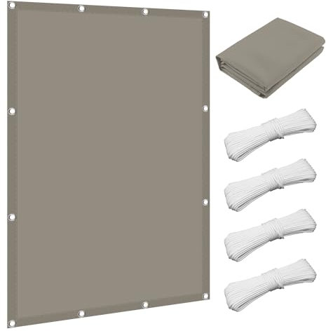 Sonnensegel für Gartenpavillon Sunset Deluxe 190 x 540 cm Premium PES Polyester Imprägniert Segeltuch Segel Baldachin Leicht Und Haltbarkeit für Garten Terrasse, Taupe