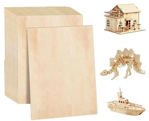 Tablero Madera, Madera Manualidades, Tablero de Madera de Balsa Fina de 15 Piezas - Ideal para Artesanía y Modelado,Madera Contrachapada