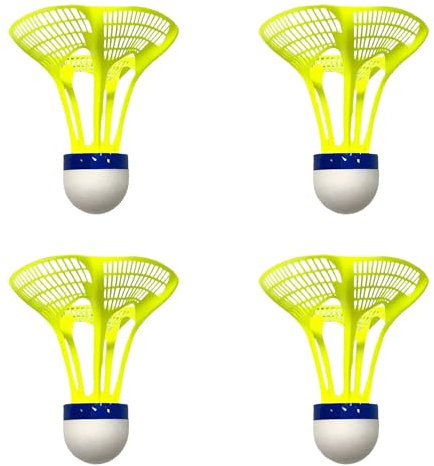 Federbälle gelb Badmintonbälle für Training & Wettkampf Badminton - Feder Ball Bälle Federball für Outdoor & Indoor (Yellow（4pc）, Yellow（4pc）)