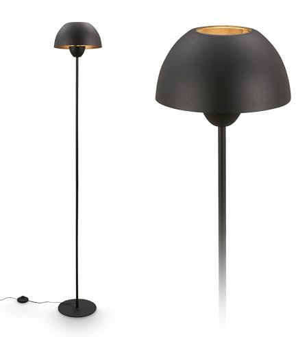 BRILONER - Stehlampe mit Fußtaster, E27 Fassung, max. 10W, Leselampe, Wohnzimmerlampe, Schlafzimmer Deko, Deckenfluter, Standleuchte, Stehleuchte, 25 x 156,5 cm (DxH), Schwarz