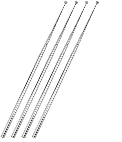 Adjustable 4PC Telescopic Antenna for AM FM Radio and TV, Stainless Steel for Indoor and Outdoor Use