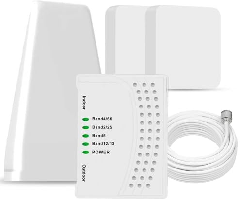 Cell Phone Booster for Home Up to 7000Sq. Ft,Cell Booster for Rural Area with 2 Indoor Antennas,Boosts 5G 4G LTE for All U.S. Carriers, FCC Approved Cell Phone Signal Booster