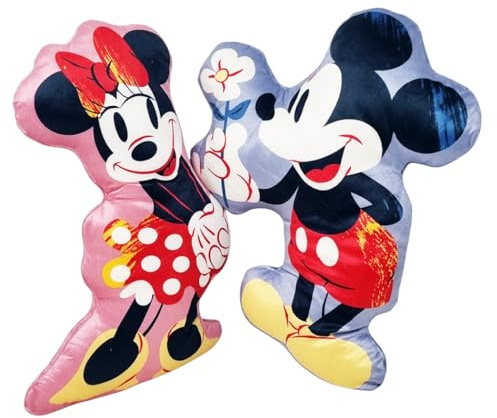 Disney 1 Paar Dekokissen geformt weich in Form von Mickey Mouse Mickey Mouse und Minnie Maus 35 x 20 cm
