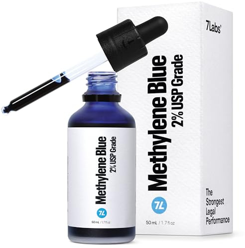Methylene Blue 2% Solution - Pharmaceutical USP Grade Purity 99.99%, No Formaldehyde Formula with Child Resistant Dropper - 50 mL (1.7 fl. oz.)