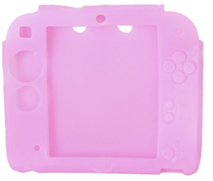 Protective Case for Nintendo 2DS Game Silicone Rubber Gel Skin Cover Guard (Pink)