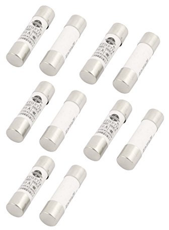 sourcing map 10 Pcs 380V 10A Bas Coupure Pouvoir 10mm x 38mm Cartouche Céramique Fusibles