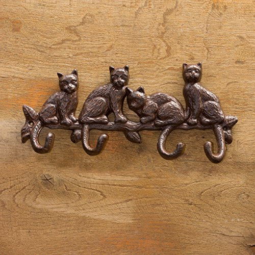 Antikas - Katzen- Kleiderhaken, Haken für Garderobe, Flurgarderobe, Garderobenhaken