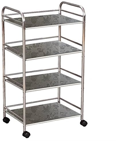 Scaffale-MAIKA HOME Ripiano per Cucina a 4 Piani in Acciaio Inox/ripiano per microonde