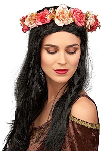 DEGUISE TOI Hippie-Blumenkranz für Erwachsene Kostümaccessoire bunt - Bunt