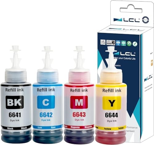 LCL Compatible 664 Ink Bottle Refills 70mL, Compatible Ink 664 T664 T6641 for ET 2650 ET 2600 ET 2550 ET 2500 ET-2650 ET-2600 ET-2550 ET-2500 ET-4500 ET-4550 ET-3600 ET-16500 ET-14000 L355 L555