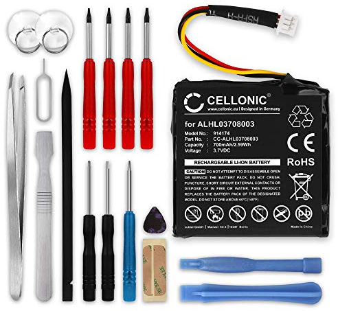 CELLONIC, Akku Navi kompatibel mit Tomtom Start 25, Star 25, Start 20 (700mAh, 3.7V) + Werkzeug-Set Ersatzakku 1ICP6/34/36 AHA11108001 ALHL03708003 VF3k
