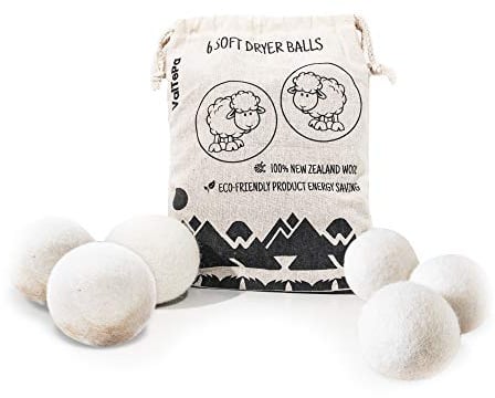Valtepa® Palline di Lana Per Asciugatrice, Nuova Generazione, Ammorbidente Naturale, Lana Merino Neozelandese, Antipiega, Risparmio Energetico, Ecologico, Asciugatura Rapida, 6 Palline