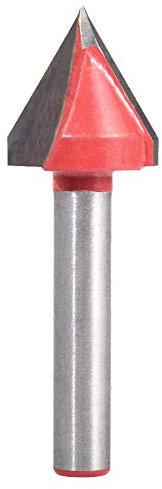 KATUR Broca de 6 mm con vástago y punta de carburo con ranura en V, para grabado CNC, herramienta para trabajar la madera con fresa de extremo (vástago de 6 mm, 16 mm de ancho, 60 grados)