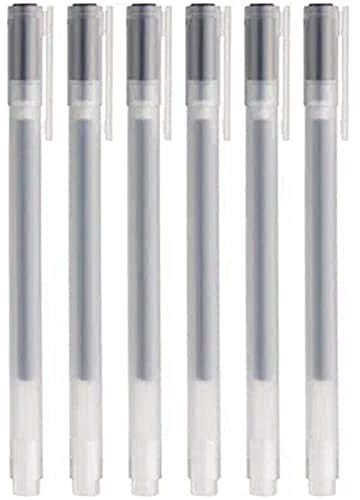 Muji Gel Ink Ballpoint Pen 6-Piece Set, 0.38mm Nib Size, Black, 4550002108946, blue, full