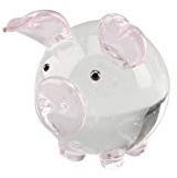 Clear And Pink Glass Pig