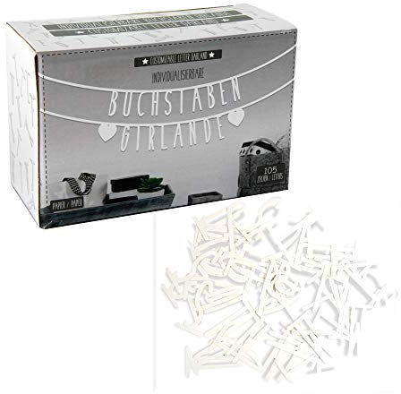 Buchstabengirlande Girlande Buchstaben Zahlen Symbole 100-teilig (weiß)