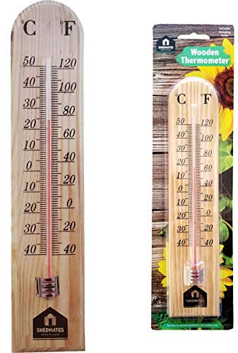 Large Wooden Thermometer for Indoor or Outdoor use Home Garden Shed Garage NEW