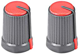 sourcing map 2 Stück Potentiometer Volume Drehknopfkappe 6mm Schaft Durchm. Drehknopf Ø 12mm X 17 mm Höhe Kunststoff Rot