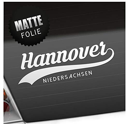 Kiwistar - Autoaufkleber - Hannover Niedersachsen - Mattweiss - 40x13cm - Aufkleber Auto, Laptop, Fahrrad, LKW, Motorrad mehrfarbig JDM Decal Racing