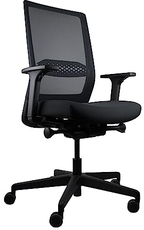 Viasit Kickster ergonomischer Bürodrehstuhl Schreibtischstuhl mit Armlehnen und Lumbalstütze für Homeoffice und Büro 5 Jahre Garantie (schwarz)