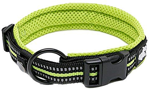 WINHYEPET Dog Collar Reflective with Safe Adjustable Buckle(Yellow,2XL) | Truelove Dog Collar Reflective Sandwich lining Nylon Webbing Comfortable,convenient used for walking for Samll/Medium/Large