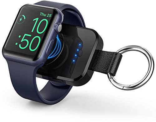 i.VALUX Portable Wireless Charger for Apple Watch Series 10/9/8/UItra/7/6/5/4/3/2/SE/Nike,Compact Magnetic iWatch Charger 1000mAh Battery Smart Charging Power Bank Travel Keychain Style Birthday Gift