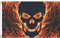 AZ FLAG - Drapeau Tête de Mort avec feu - 90x60 cm - Drapeau Pirate 100% Polyester Avec Oeillets Métalliques Intégrés - Pavillon 50 g