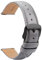 TStrap Leder Uhrenarmbänder 22mm - Ersatz Weich Grau Schnellverschluss Uhrenarmband - Smartwatch Armband für Herren Damen - Sportarmband mit Dornschließe - 14mm 16mm 18mm 19mm 20mm 21mm 23mm 24mm
