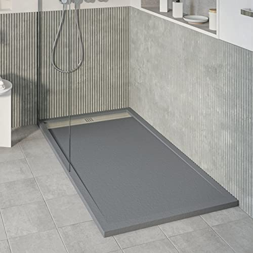 KOES - Kunstharz-Duschwanne Modell VOIGA – 70x110 – Anthrazit RAL 7016