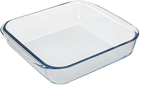 Fuente Horno Cristal Borosilicato Cuadrada 1,1L. 20,7x20,7 cm. Ideal Meclas, Ensaladas, Postres, Cocina, Resposteria. Libre BPA