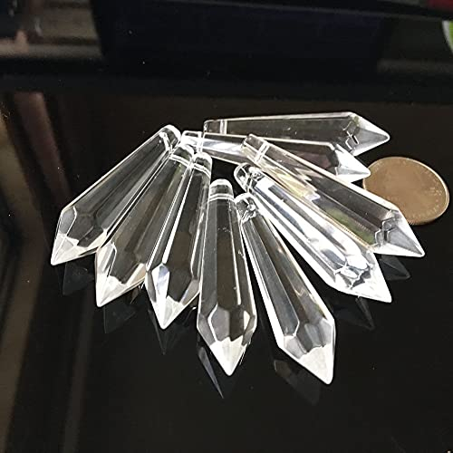 VIXDA 5 Stücke Klarglas Kristall Kronleuchter Lampe Prismen Punkt Anhänger 55 MM DIY Perle Hängende Suncatcher Eiszapfen Zinke