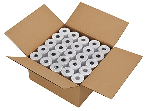 Jayard Thermopapierrollen für Kreditkarten, 50 Rollen, 50 Rollen, Weiß