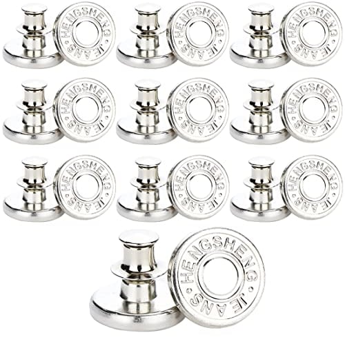 Hosen-Ersatzknöpfe, Jeansknöpfe, 10er-Pack, Jeansknöpfe mit Nieten, Jeansknöpfe zum Hämmern, Metall-Hosenknöpfe, Jeans-Jeans-Designs