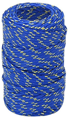 'vidaXL Blue Boat Rope - 2mm Thick Polypropylene Rope for Sailing, Boating, Yachting, Camping, Dock Line, Easy to Tie, Durable and Weather-resistant - 25m long