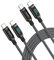 SOOPII Cable USB C a USB C (1.2m, 2pack), 100W Cable USB C Carga Rápida Nylon Trenzado, Cable USB Tipo C con pantalla LED para lPhone 15/15 Pro,MacBook Pro, Galaxy S23/S22 (Gris)