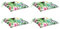 vidaXL Stuhlkissen 4 STK., Sitzkissen mit Bändern, Sitzauflage Outdoor Indoor, Stuhlauflagen Kissen für Gartenstuhl, Mehrfarbig 50x50cm Oxford-Gewebe