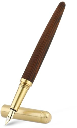 Cobee® Holz-Füllfederhalter, handgefertigter Holz-Füllfederhalter, Vintage-Luxusstift, 0,5 mm feine Spitze, Business-Stift, glattes Schreiben für Journaling, Kalligraphie, Geschenkzubehör (braun)