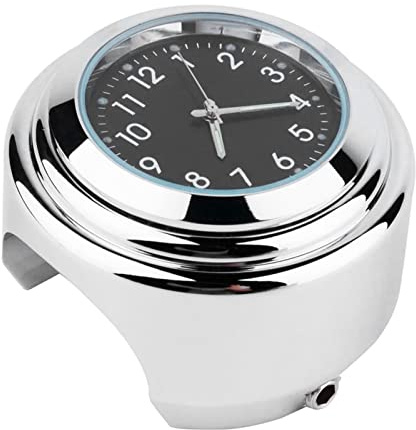 Orologio Manubrio per Moto, Orologio con Supporto in Lega di Alluminio Impermeabile, Cromatura, per Moto