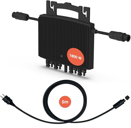 E-Star Energy HERF-1800 Mikro-Wechselrichter | bis zu 4 PV-Module | 1800 Watt | inkl. 5 m Anschlusskabel | VDE konform | für Balkonkraftwerke
