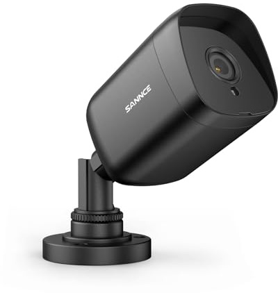 Sannce - Cámara de seguridad CCTV para sistema de vigilancia 5MP, 12 luces infrarrojas, distancia de visión nocturna de 30 m, WDR y DNR digital, impermeable IP66, sin adaptador