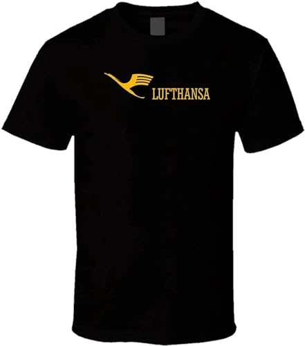 Lufthansa Airline 1954 Logo 3 T Shirt Black L